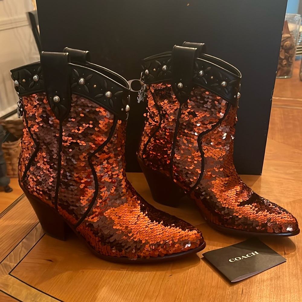 COPY - Coach Western Sequin Booties